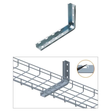 Quest Mfg Cable Tray L Wall Bracket, 4", Zinc CT0025-04-03